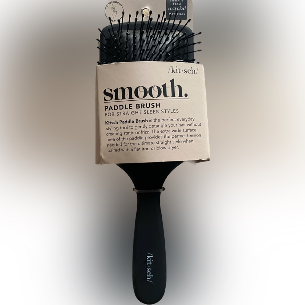 kitsch black matte finish paddle brush plastic bristles